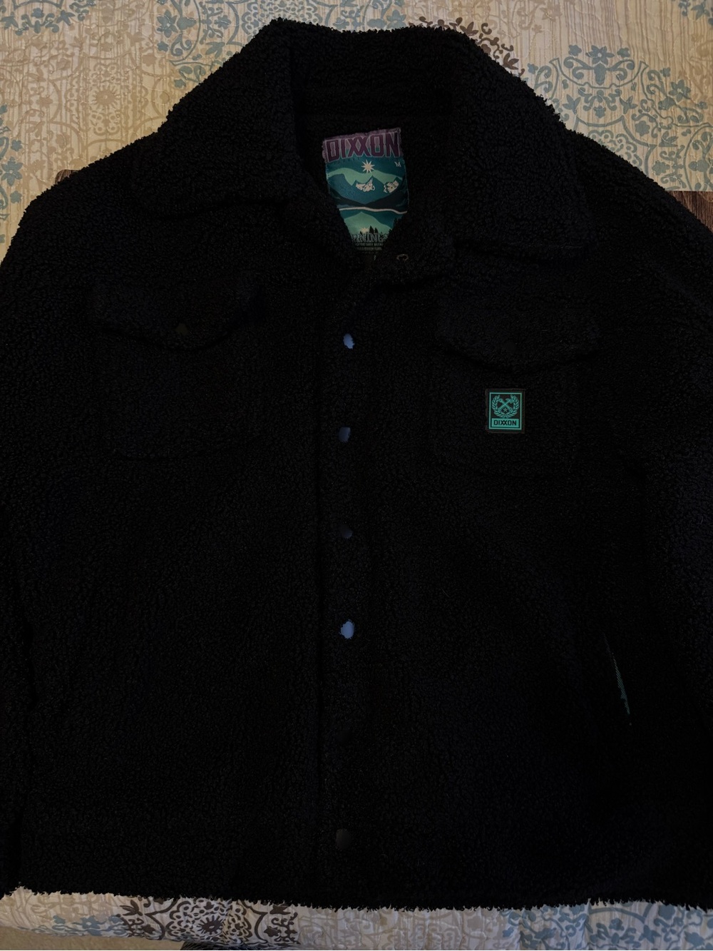 Dixxon woman’s sherpa jacket black morning star flannel lining NWOT -medium